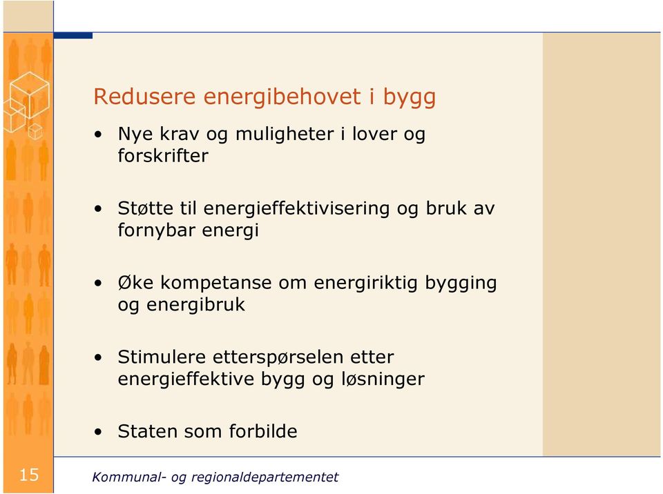 energi Øke kompetanse om energiriktig bygging og energibruk