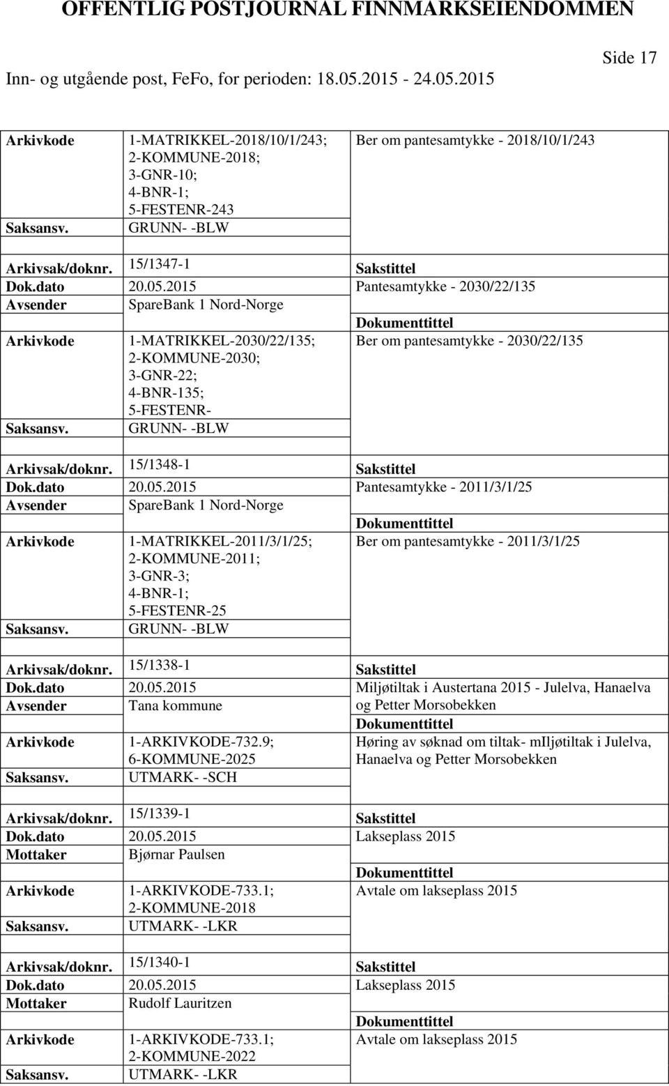 15/1348-1 Sakstittel Dok.dato 20.05.