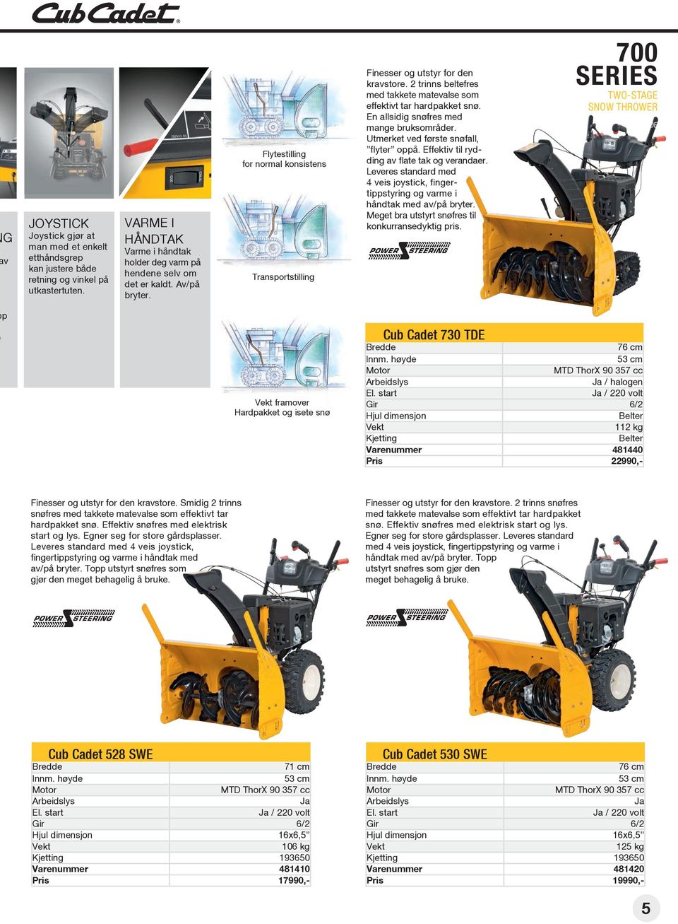 MTD snøfres lettstartet robust driftssikker enkel i drift gunstig pris -  PDF Gratis nedlasting