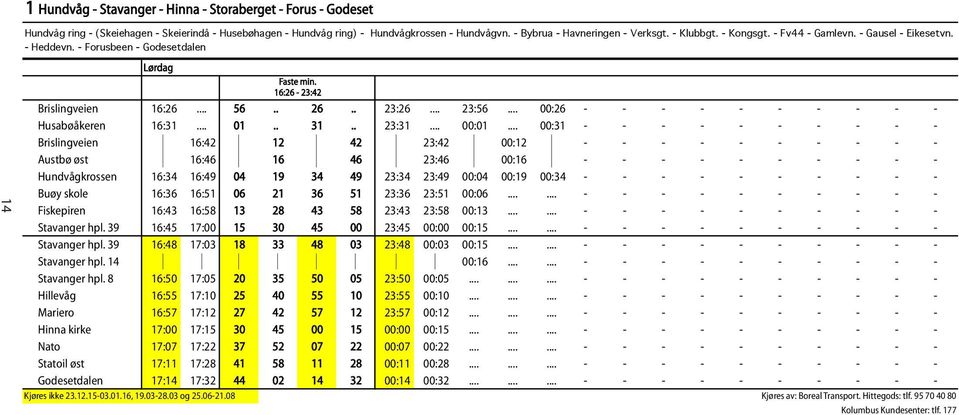 . 23:26 23:56 00:26 - - - - - - - - - - Husabøåkeren 16:31 01.. 31.