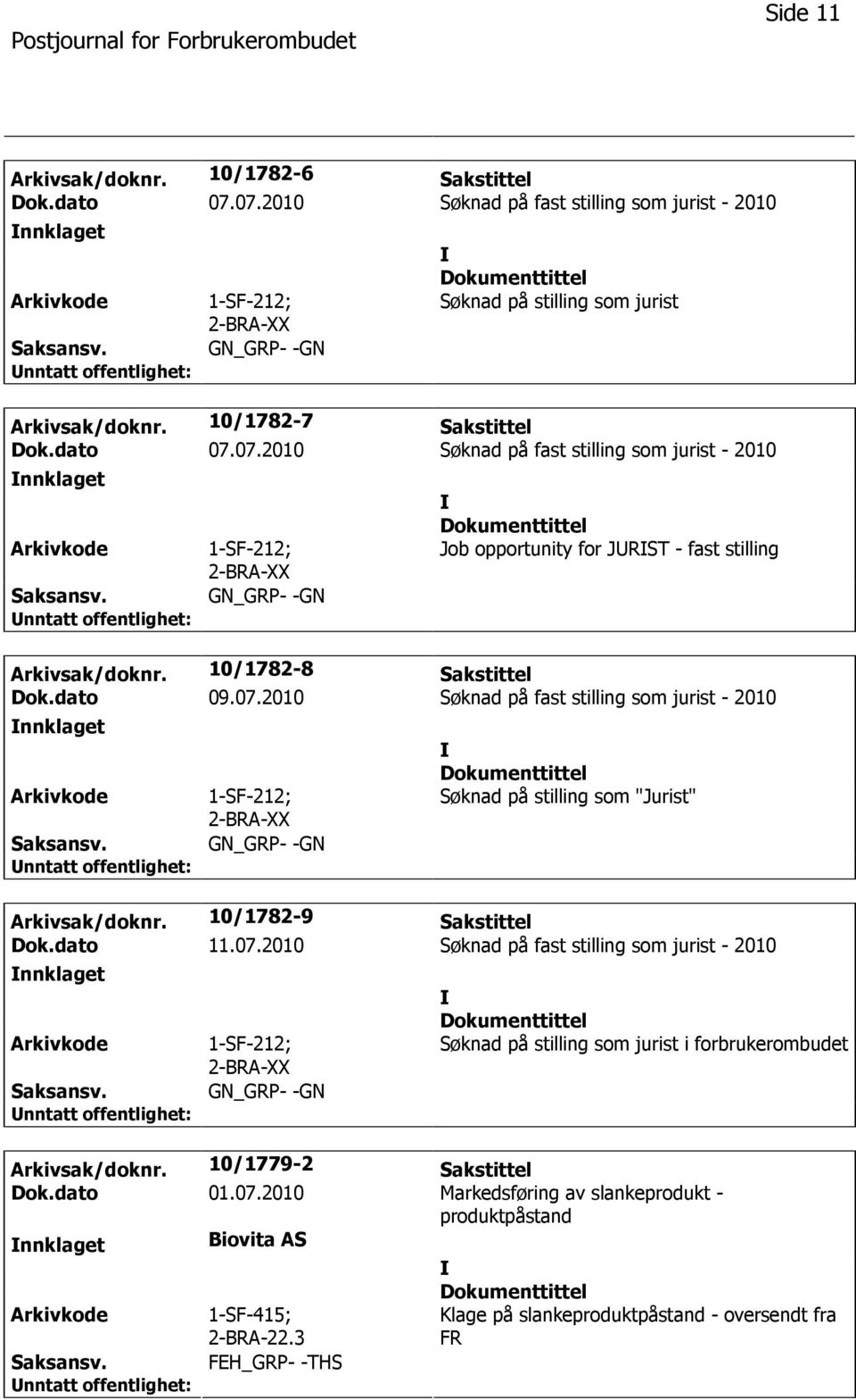 10/1779-2 Sakstittel Dok.dato 01.07.2010 Markedsføring av slankeprodukt - produktpåstand nnklaget Biovita AS 1-SF-415; 2-BRA-22.3 FEH_GRP- -THS Klage på slankeproduktpåstand - oversendt fra FR