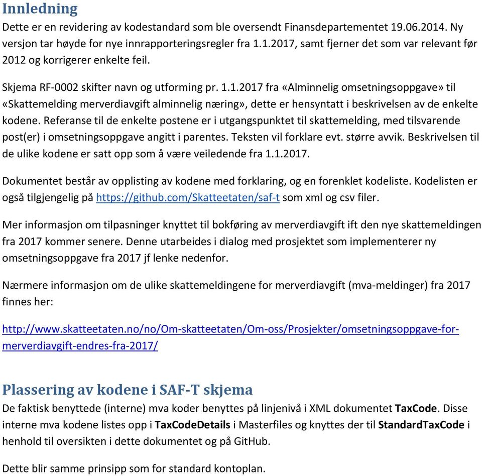 Norwegian SAF-T Standard VAT/Tax codes - PDF Gratis nedlasting