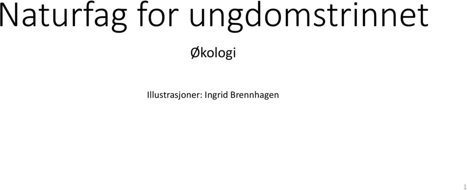 Økologi