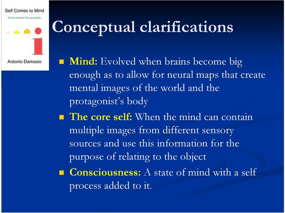 mind can contain multiple images from different sensory sources and use this information for