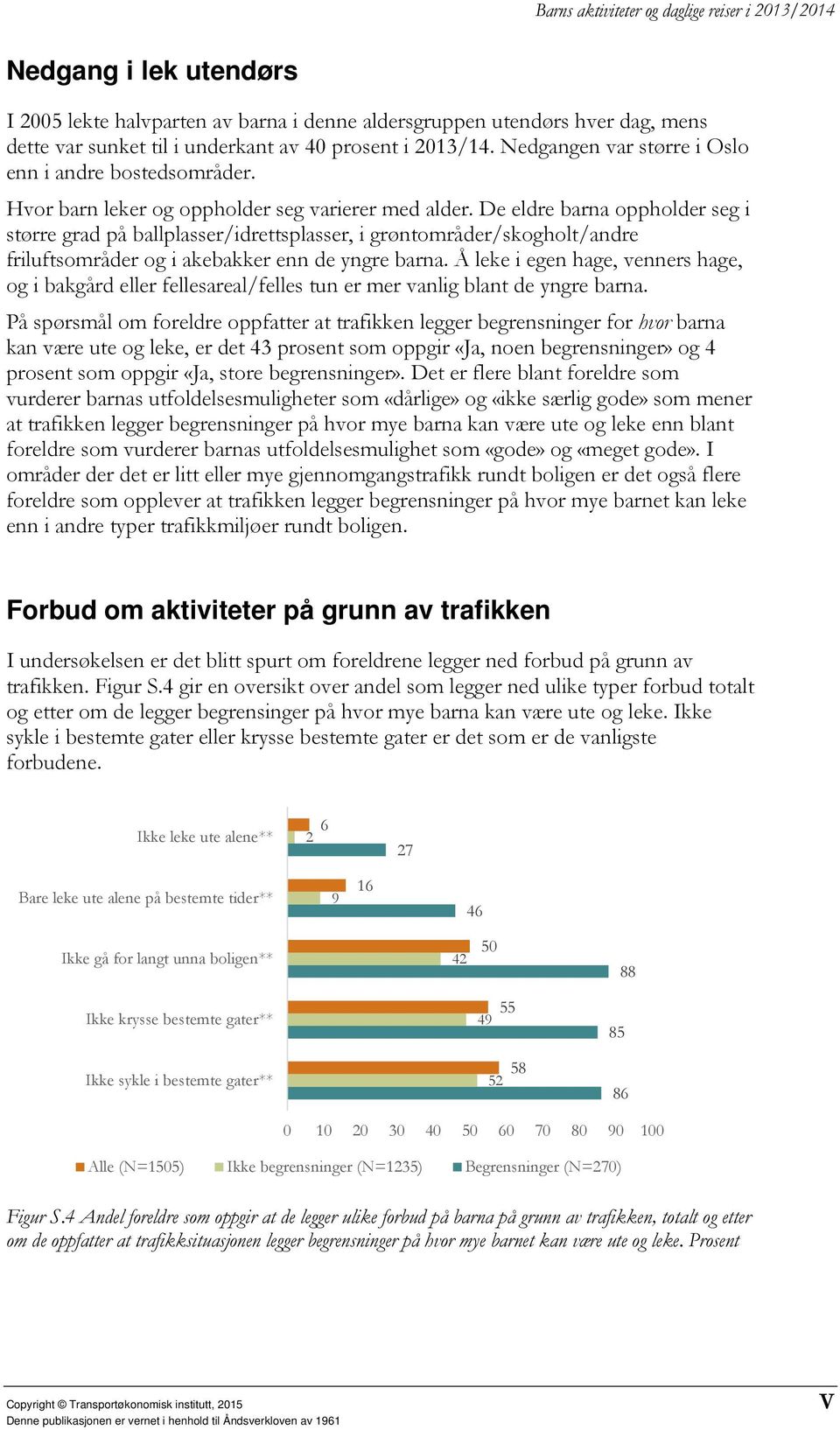 De eldre barna oppholder seg i større grad på ballplasser/idrettsplasser, i grøntområder/skogholt/andre friluftsområder og i akebakker enn de yngre barna.