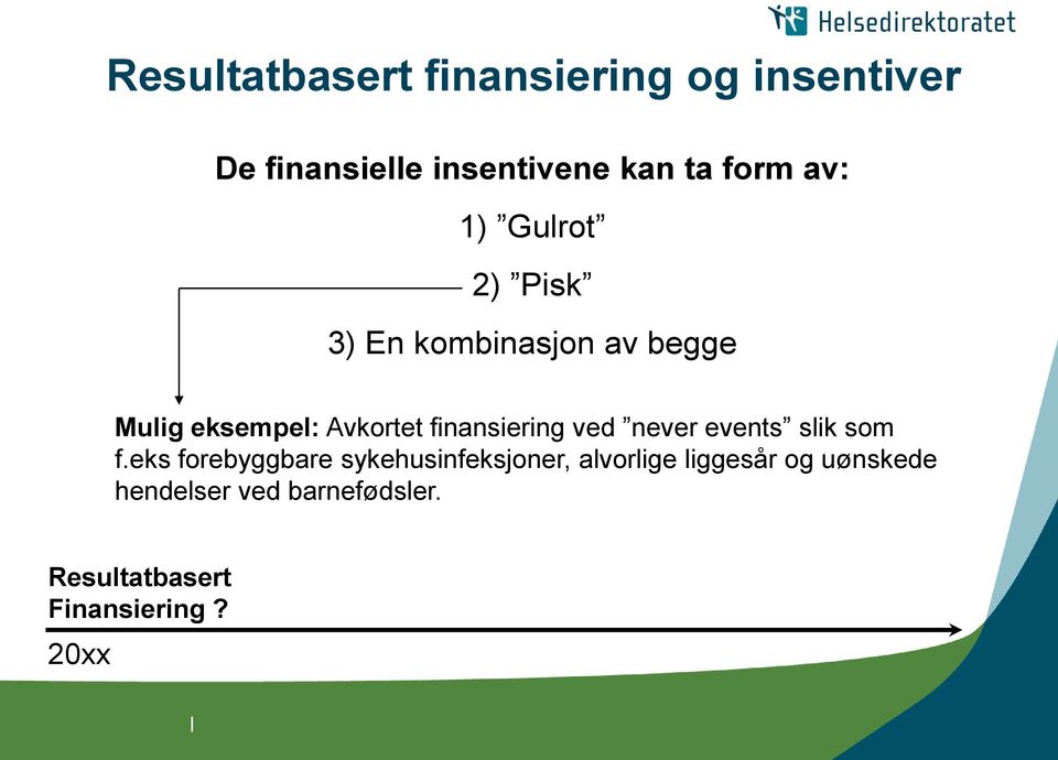 finansiering ved never events slik som f.