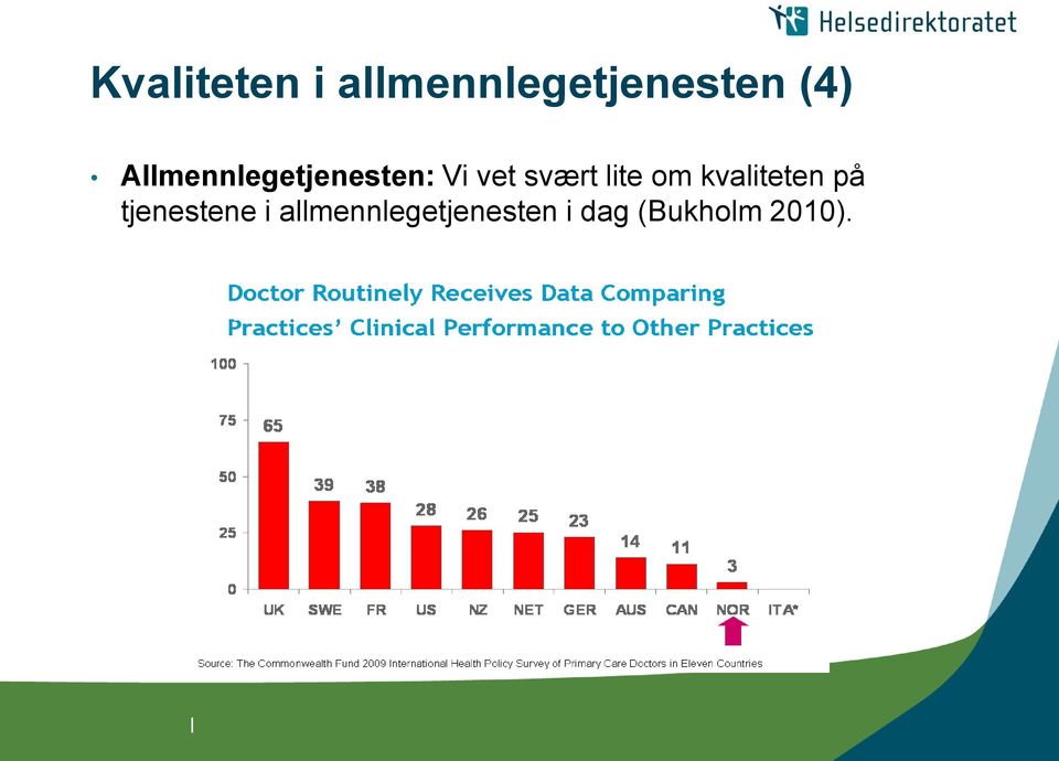 lite om kvaliteten på tjenestene i