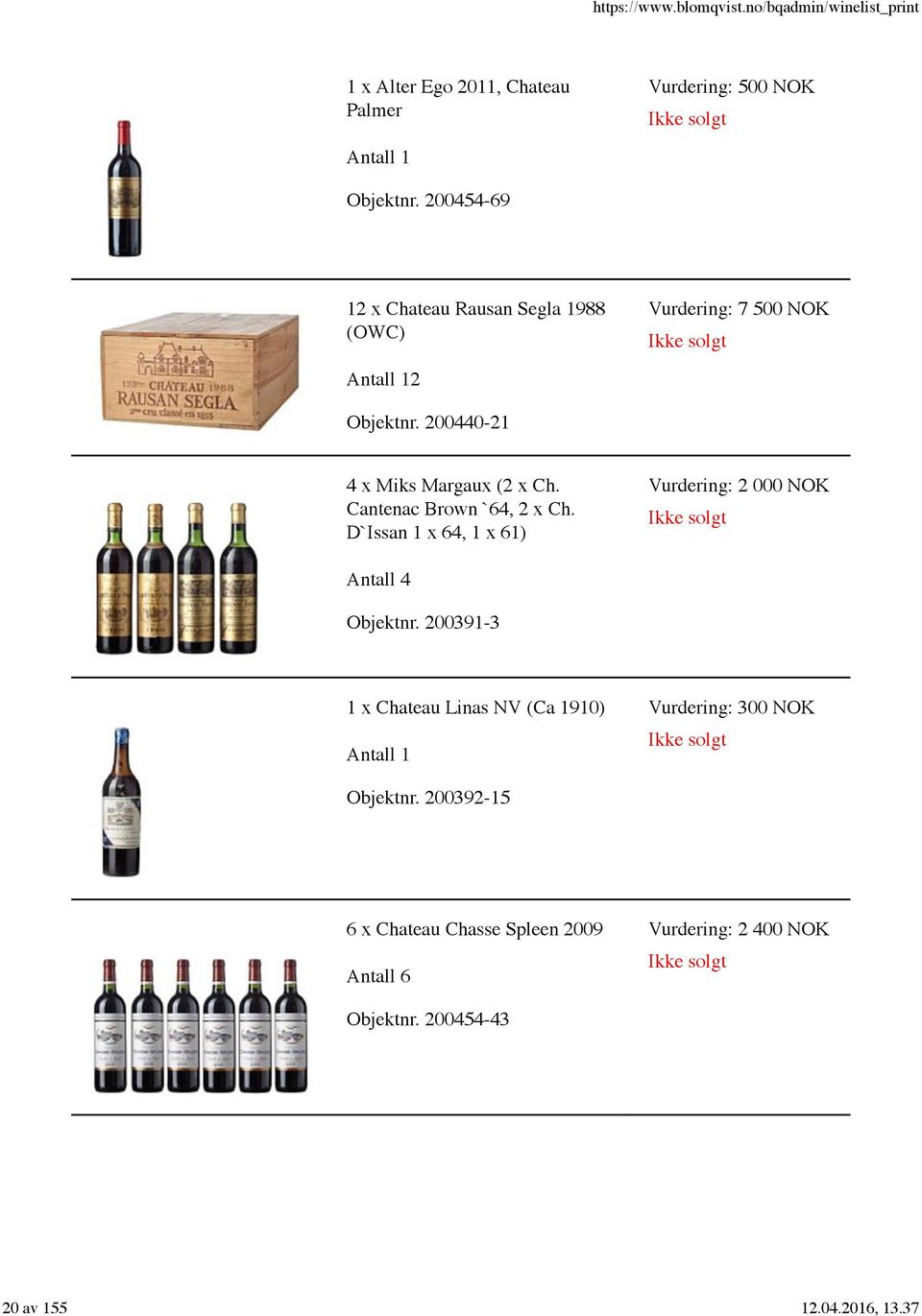 200440-21 4 x Miks Margaux (2 x Ch. Cantenac Brown `64, 2 x Ch.