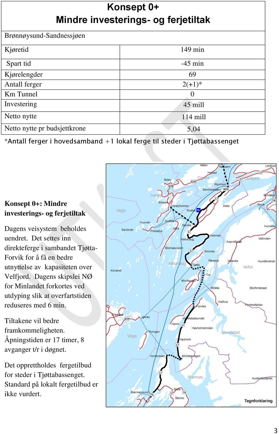 Det settes inn direkteferge i sambandet - Forvik for å få en bedre utnyttelse av kapasiteten over Velfjord.