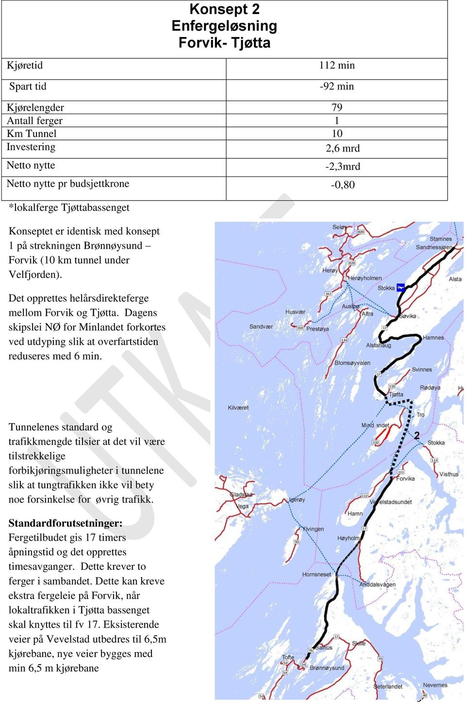 -,3mrd Netto nytte pr budsjettkrone -0,80 Tunnelenes standard og trafikkmengde tilsier at det vil være tilstrekkelige forbikjøringsmuligheter i tunnelene slik at tungtrafikken ikke vil bety noe