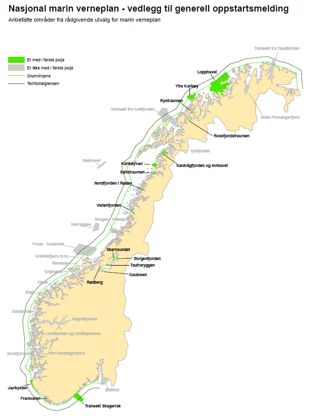 Marin verneplan - bakgrunn Melding om oppstart av planarbeid for 17 marine verneområder 2009, der i blant Børgin og Skarnsundet - sendt partene (sentralt/lokalt) for innspill innen 15.