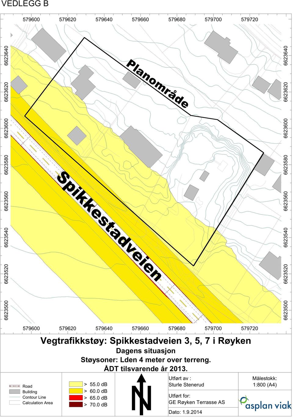 Lden meter over terreng. ÅDT tilsvarende år 1.