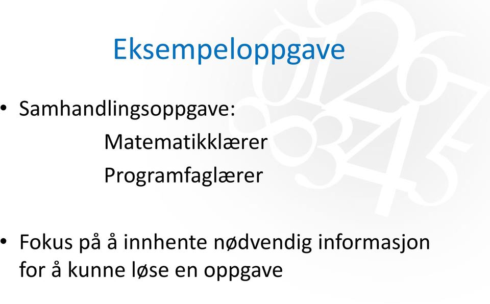 Matematikklærer Programfaglærer