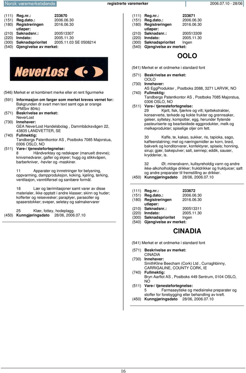 kreves vernet for: Bakgrunden dr svart men text samt oga ar orange (PMSnr 804c) NeverLost GEA NeverLost Handelsbolag, Dammbäcksvägen 22, 43835 LANDVETTER, SE Tandbergs Patentkontor AS, Postboks 7085