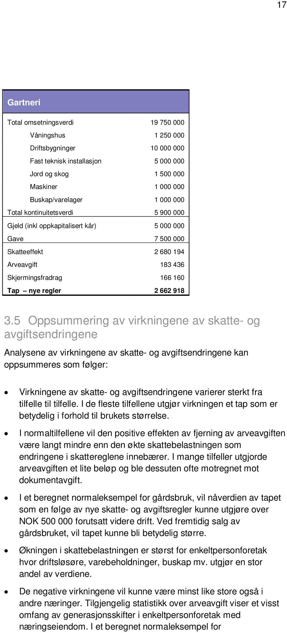 5 Oppsummering av virkningene av skatte- og avgiftsendringene Analysene av virkningene av skatte- og avgiftsendringene kan oppsummeres som følger: Virkningene av skatte- og avgiftsendringene varierer