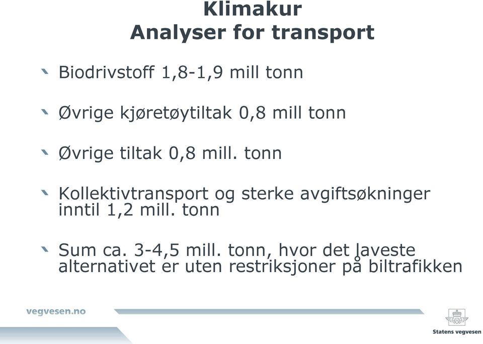 tonn Kollektivtransport og sterke avgiftsøkninger inntil 1,2 mill.