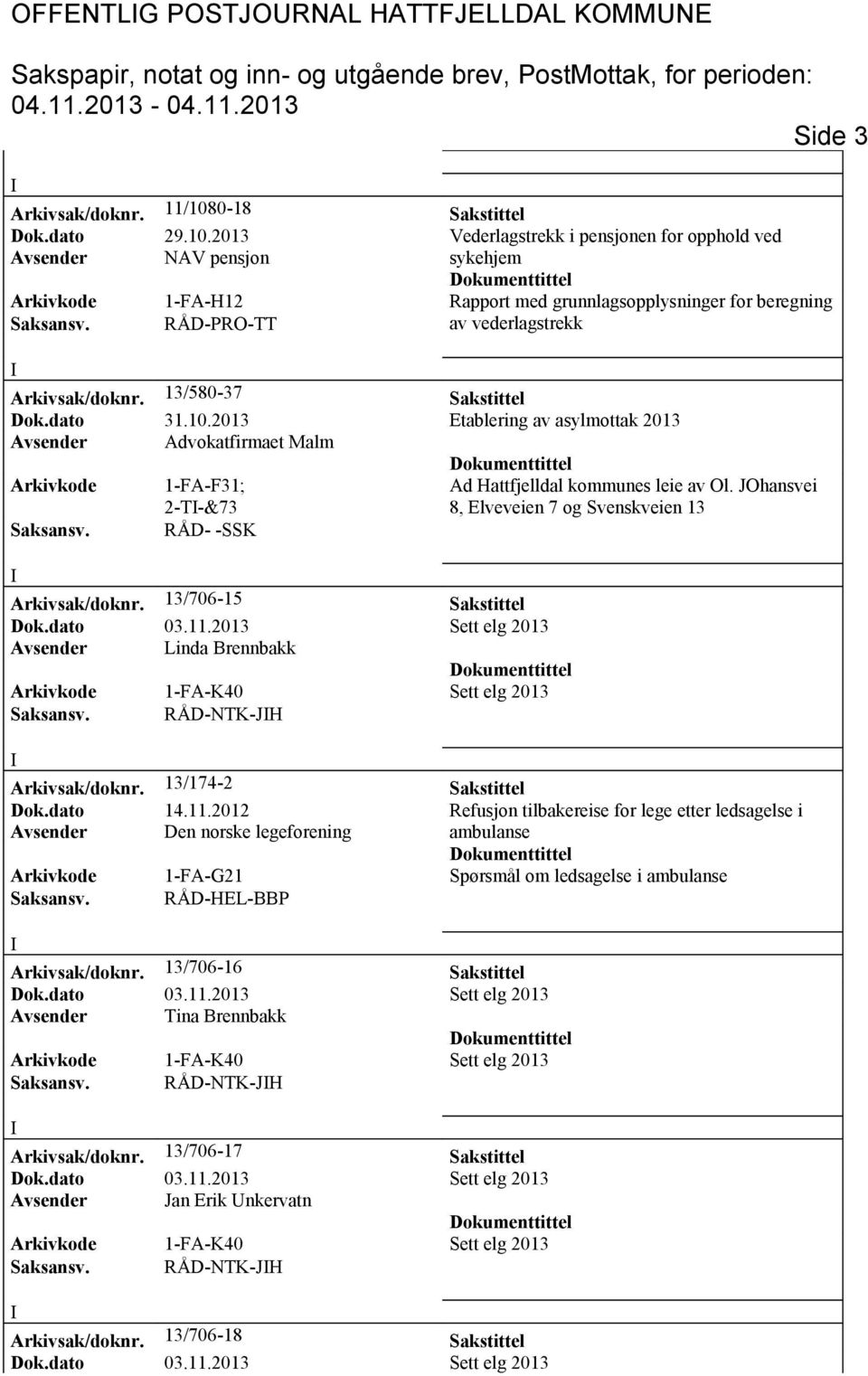 RÅD-PRO-TT av vederlagstrekk Arkivsak/doknr. 13/580-37 Sakstittel Dok.dato 31.10.