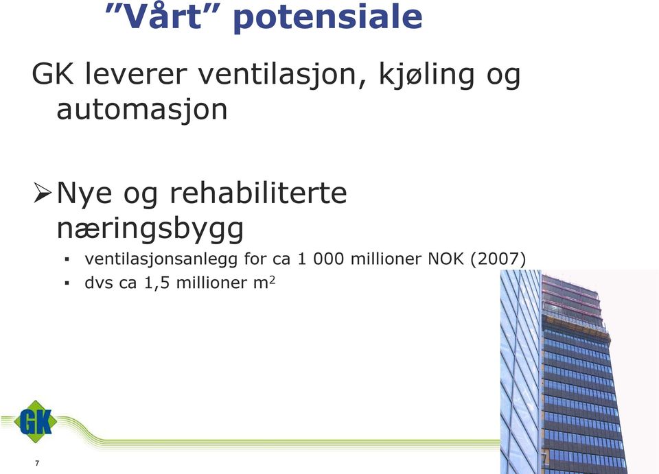 næringsbygg ventilasjonsanlegg for ca 1 000