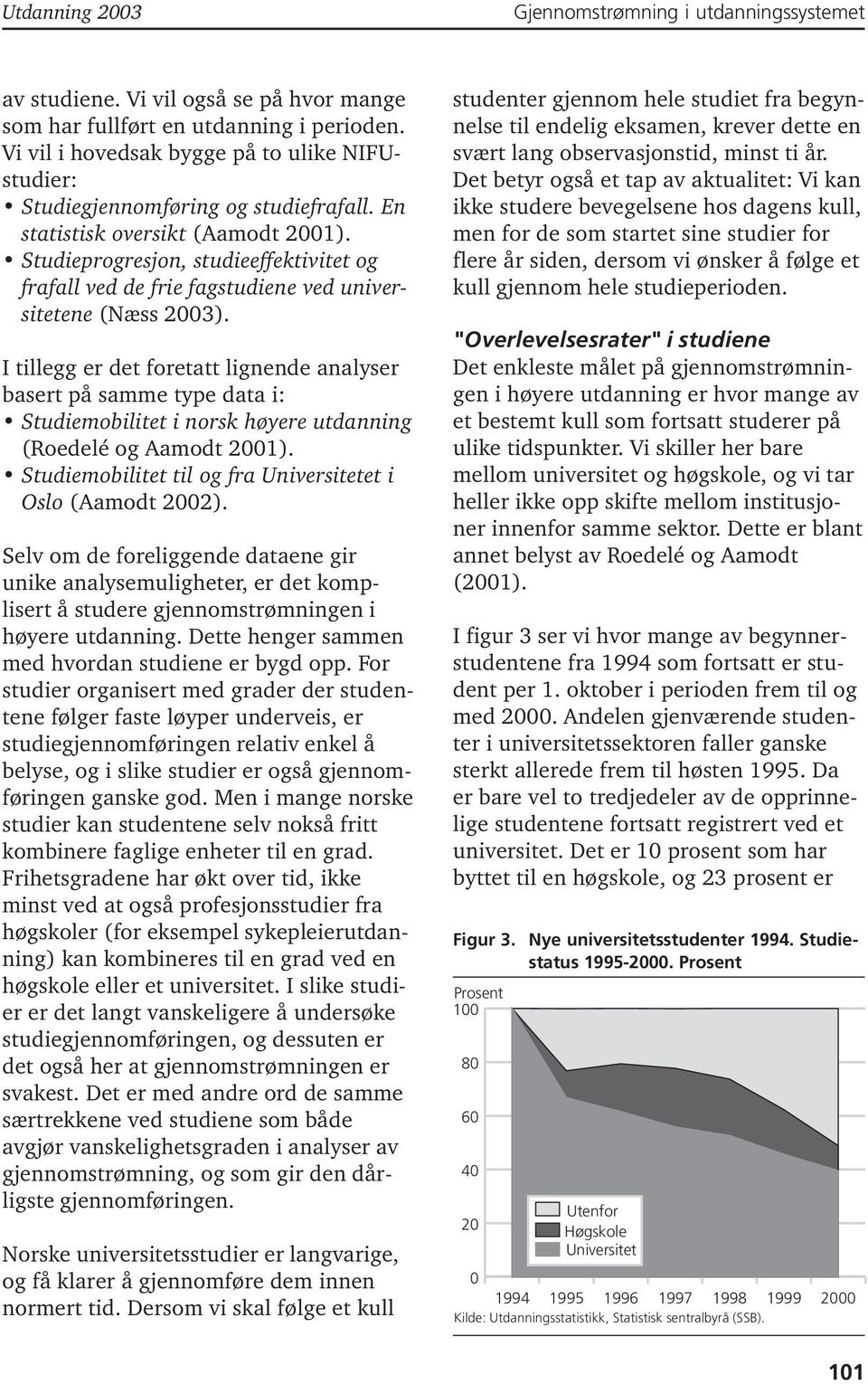 I tillegg er det foretatt lignende analyser basert på samme type data i: Studiemobilitet i norsk høyere utdanning (Roedelé og Aamodt 2001).