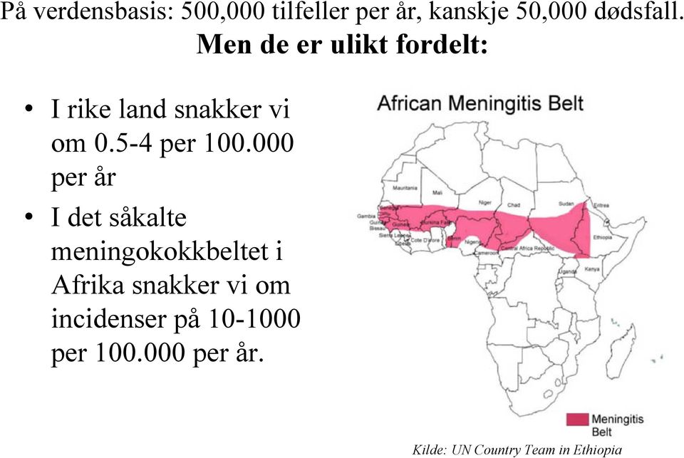 000 per år I det såkalte meningokokkbeltet i Afrika snakker vi om