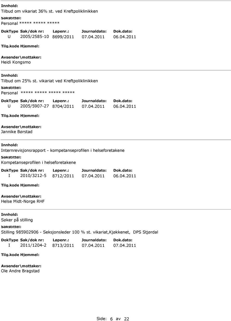 kompetanseprofilen i helseforetakene Kompetanseprofilen i helseforetakene 2010/3212-5 8712/2011 Helse Midt-Norge RHF