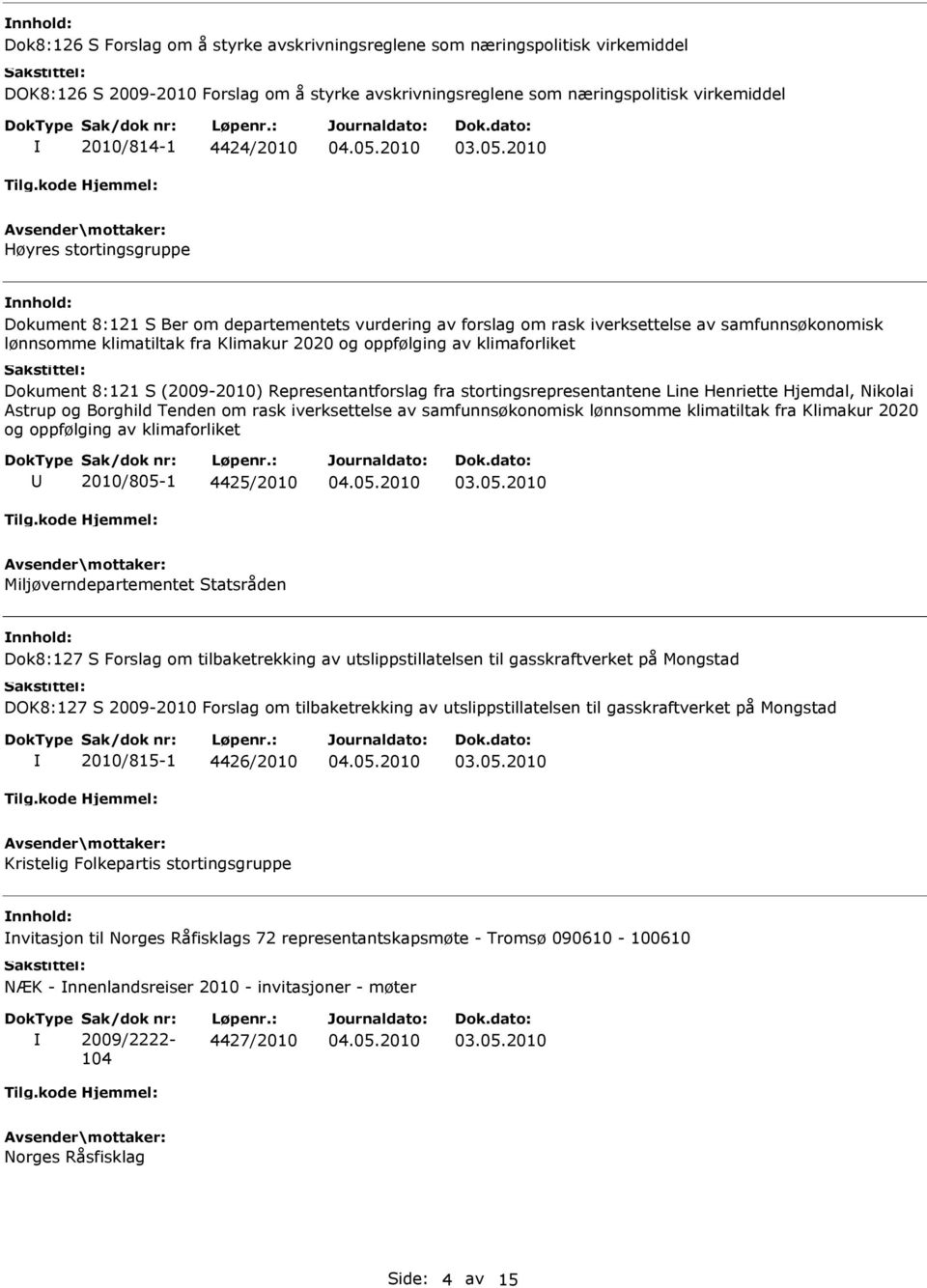 Dokument 8:121 S (2009-2010) Representantforslag fra stortingsrepresentantene Line Henriette Hjemdal, Nikolai Astrup og Borghild Tenden om rask iverksettelse av samfunnsøkonomisk lønnsomme