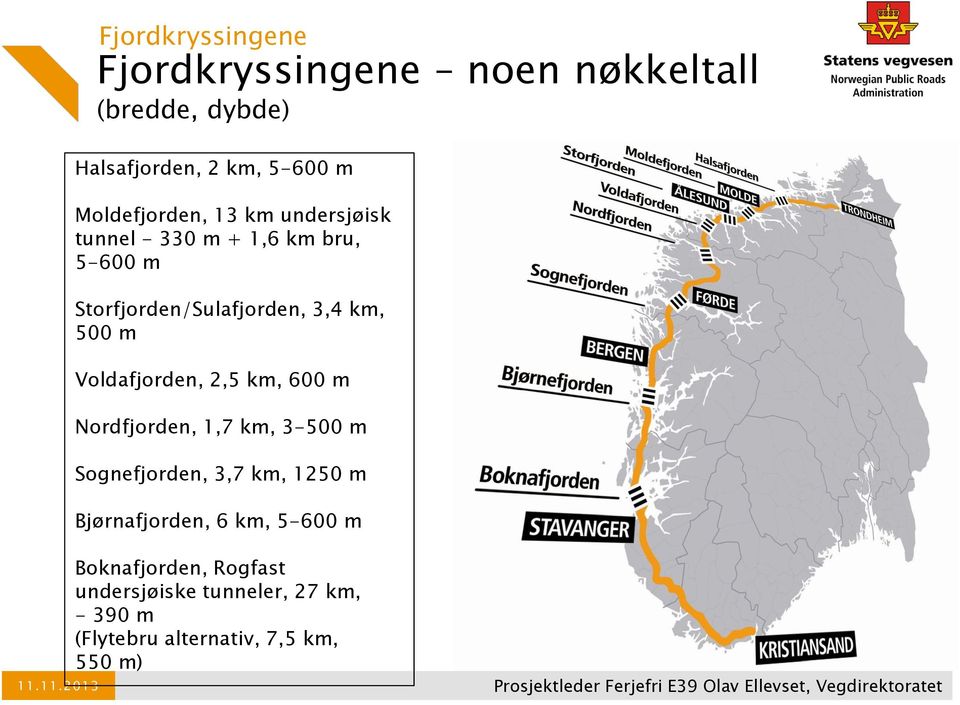 500 m Voldafjorden, 2,5 km, 600 m Nordfjorden, 1,7 km, 3-500 m Sognefjorden, 3,7 km, 1250 m