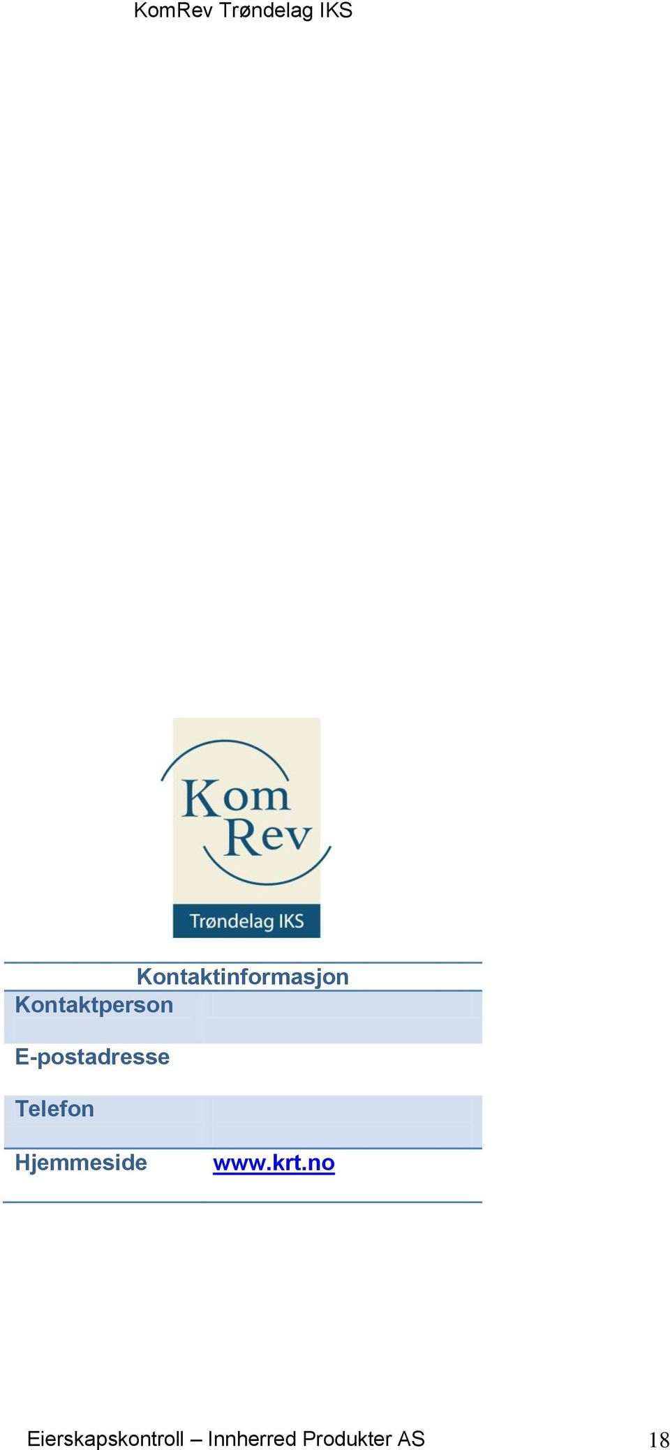 Telefon Hjemmeside www.krt.