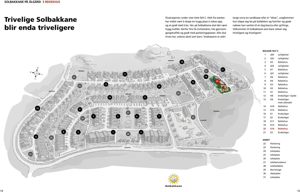 Småtassene er aldri langt unna en sandkasse eller ei disse, ungdommen kan slippe seg løs på balløkken og familier og gode naboer kan samles til et slag boccia eller grillings.