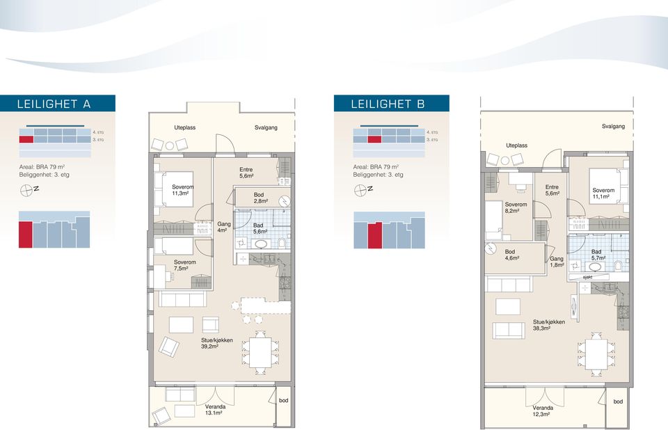 etg 2, SVELVIK et A, 79m² kk 1:100 11,3m² 2,8m² STORGATA 92,