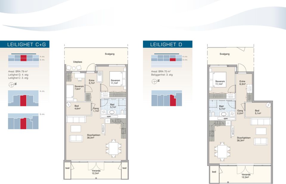 etg 2, SVELVIK et A, 79m² kk 1:100 7,6m² 4,6m² 1,7m² STORGATA 92, SVELVIK