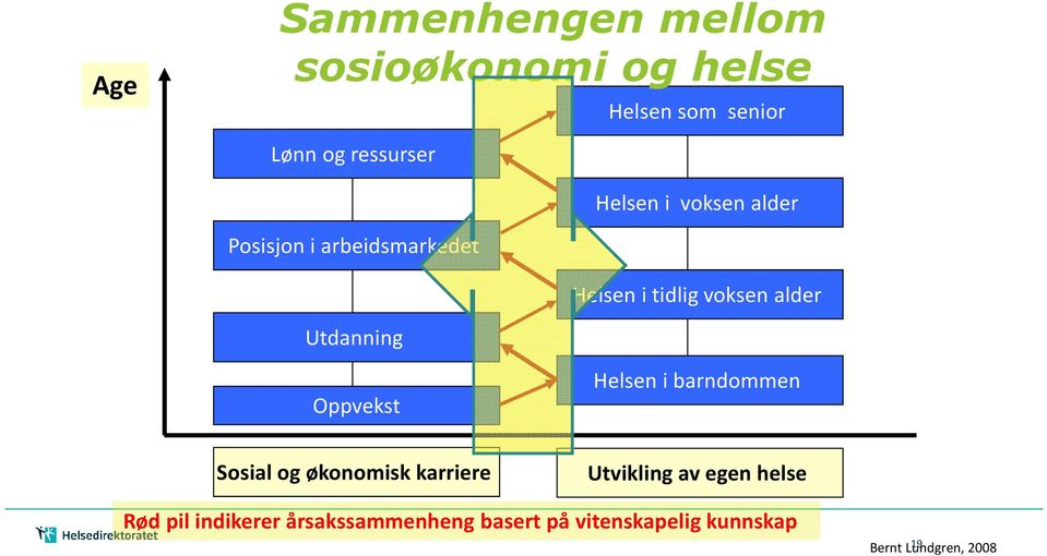 Oppvekst Helsen i barndommen Sosial og økonomisk karriere Utvikling av egen helse