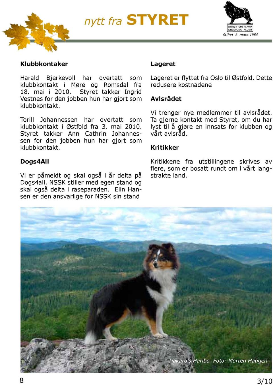 Dogs4All Vi er påmeldt og skal også i år delta på Dogs4all. NSSK stiller med egen stand og skal også delta i raseparaden.