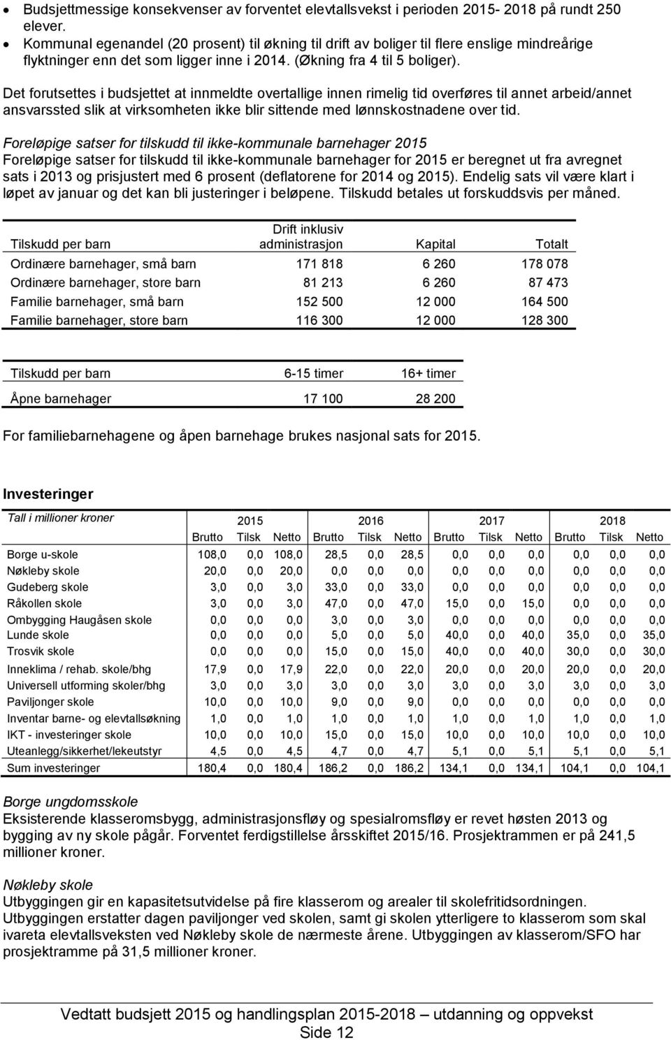 Det forutsettes i budsjettet at innmeldte overtallige innen rimelig tid overføres til annet arbeid/annet ansvarssted slik at virksomheten ikke blir sittende med lønnskostnadene over tid.