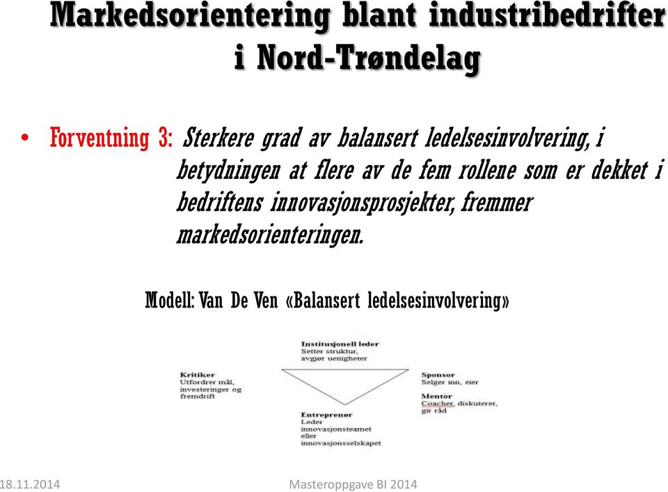 rollene som er dekket i bedriftens innovasjonsprosjekter,