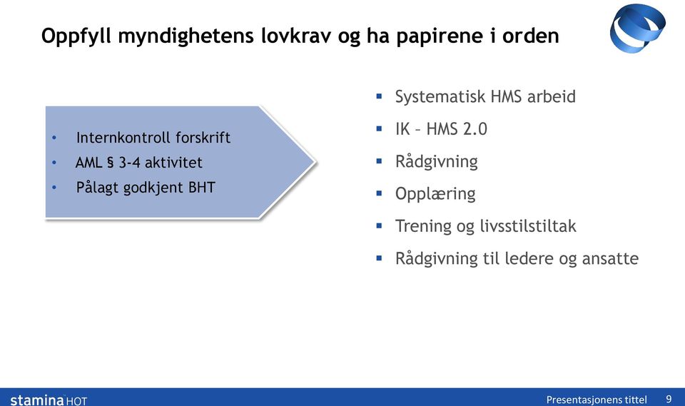 godkjent BHT IK HMS 2.