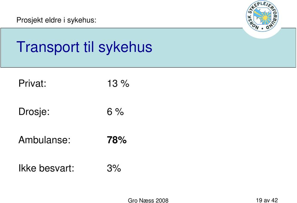 6 % Ambulanse: 78%