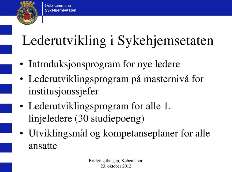 institusjonssjefer Lederutviklingsprogram for alle 1.