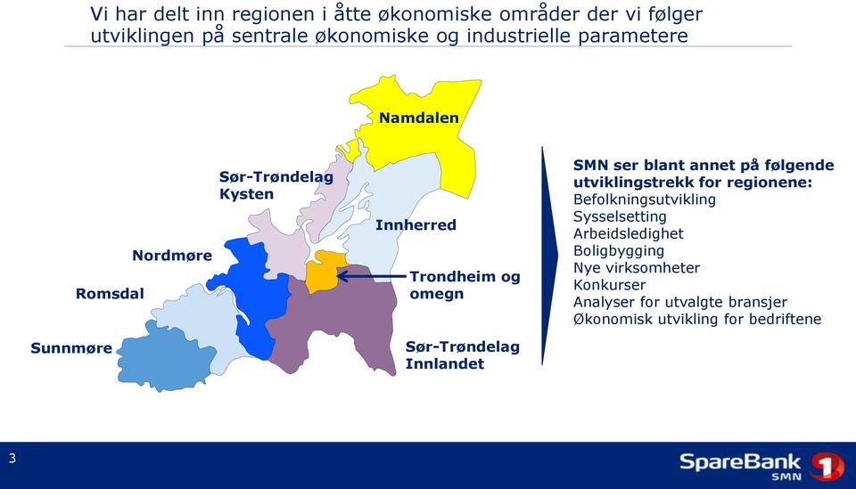 Sør-Trøndelag Innlandet SMN ser blant annet på følgende utviklingstrekk for regionene: Befolkningsutvikling