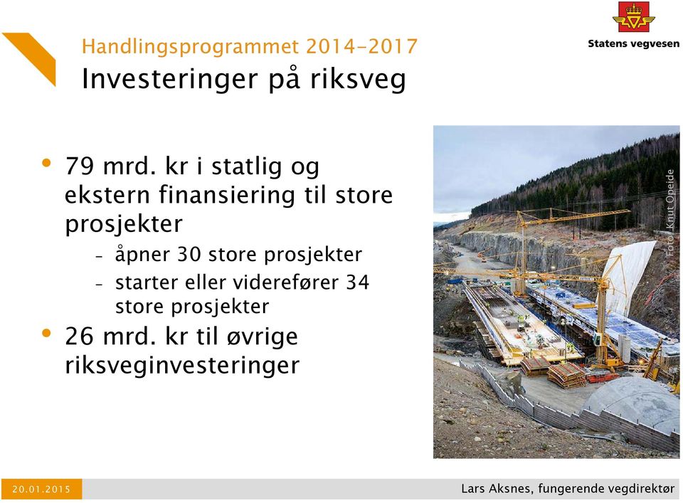 30 store prosjekter starter eller viderefører 34 store