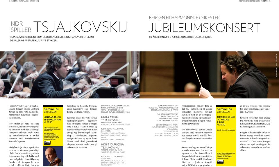 FOTO: Magnus Skrede i løpet av to kvelder i Grieghallen gir dirigent Eivind Gullberg Jensen og hans NDR Radiophilharmonie et dypdykk i Tsjajkovskijs musikk.