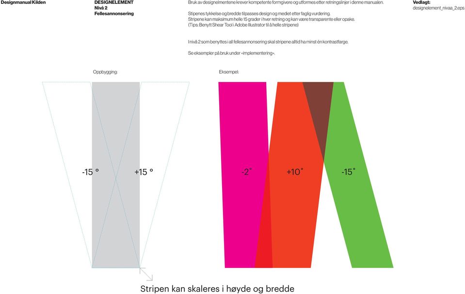 Stripene kan maksimum helle 15 grader i hver retning og kan være transparente eller opake.