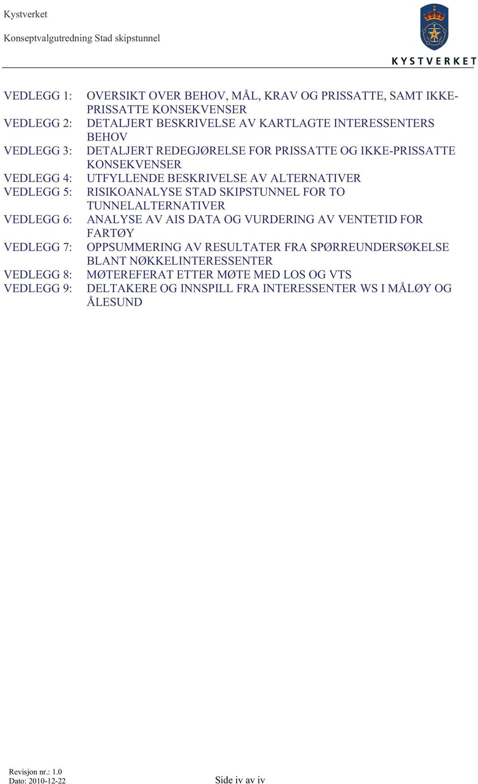 ALTERNATIVER RISIKOANALYSE STAD SKIPSTUNNEL FOR TO TUNNELALTERNATIVER ANALYSE AV AIS DATA OG VURDERING AV VENTETID FOR FARTØY OPPSUMMERING AV RESULTATER FRA