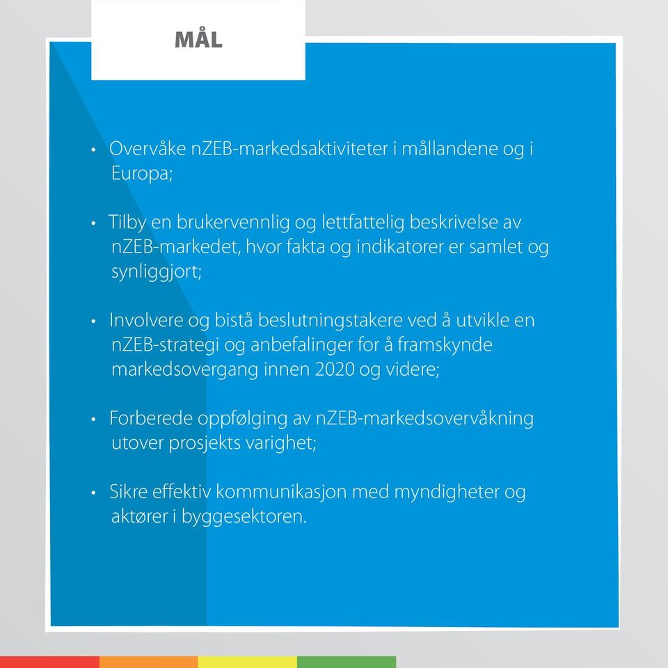 en nzeb-strategi og anbefalinger for å framskynde markedsovergang innen 2020 og videre; Forberede oppfølging av