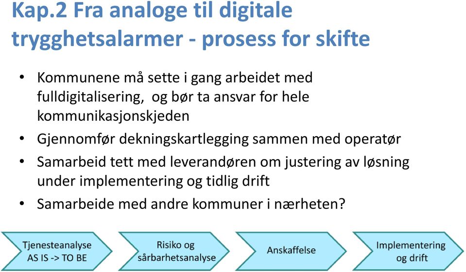 Gjennomfør dekningskartlegging sammen med operatør Samarbeid tett med leverandøren om