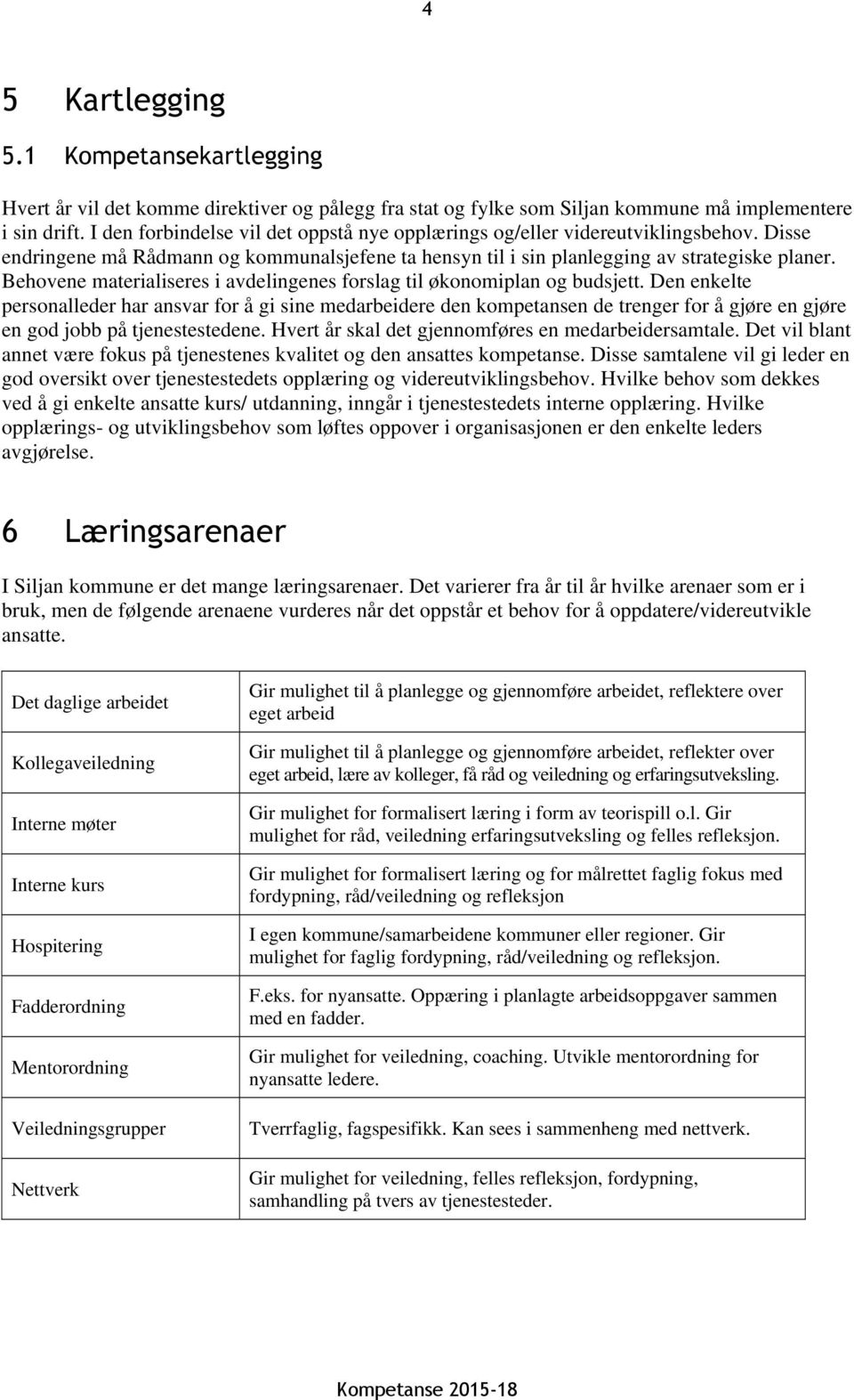 Behovene materialiseres i avdelingenes forslag til økonomiplan og budsjett.