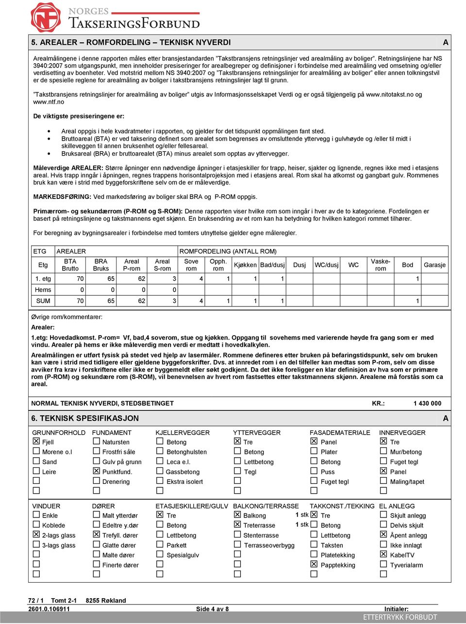 rnnglnjr lag l grunn Takbranjn rnnglnjr for aralmålng av bolgr ug av Informajonlkap Vrd og r ogå lgjnglg på wwwnoakno og wwwnfno D vkg prrngn r: Aral oppg hl kvadramr rapporn, og gjldr for d dpunk