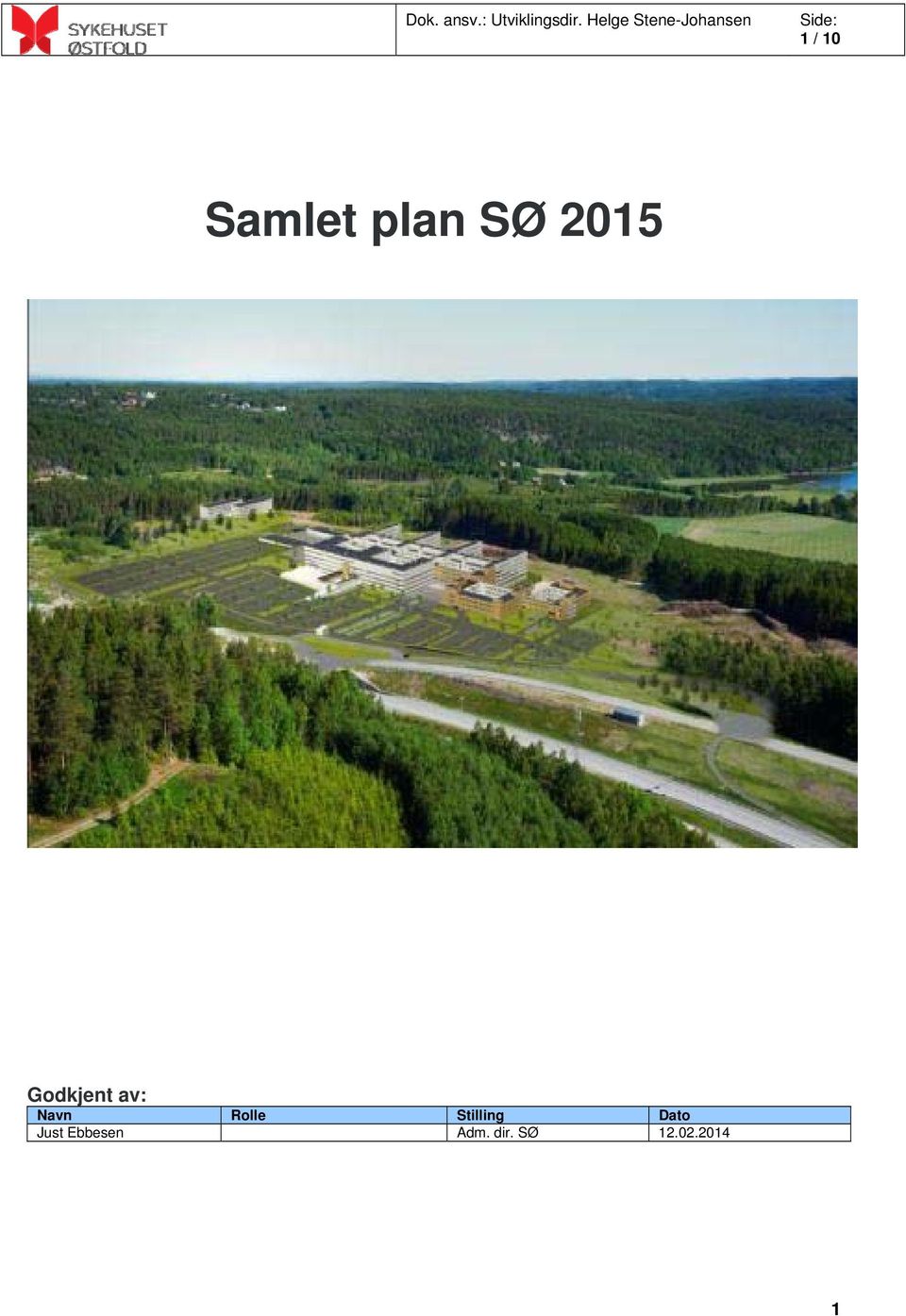 Samlet plan SØ 2015 Godkjent av: Navn