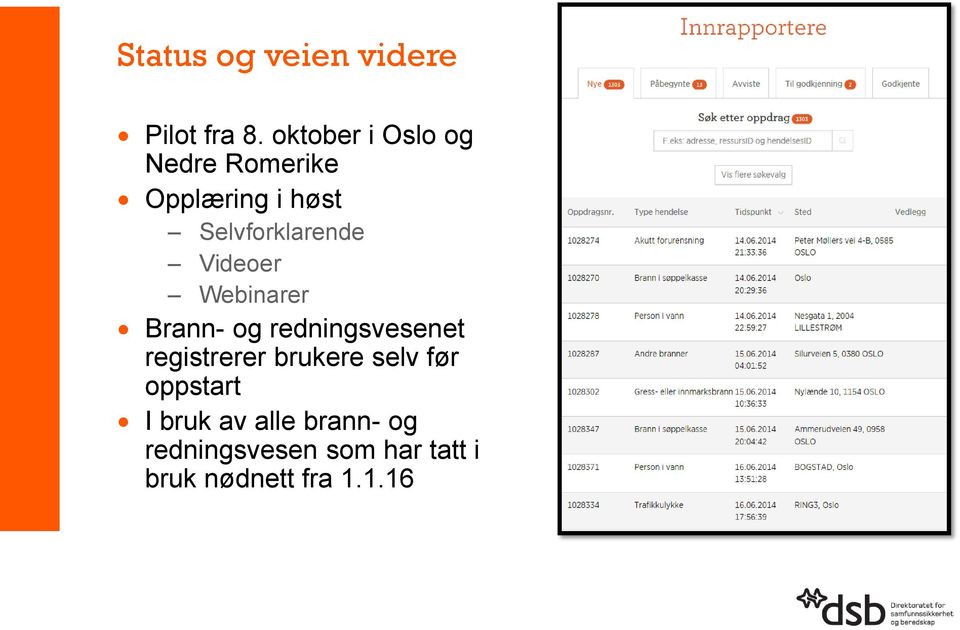 Videoer Webinarer Brann- og redningsvesenet registrerer brukere