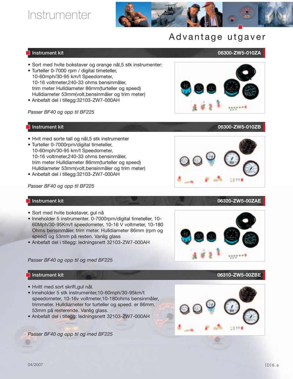 med sorte tall og nål,5 stk instrumenter Turteller 0-7000rpm/digital timeteller, 10-60mph/30-95 km/t Speedometer, 10-16 voltmeter,240-33 ohms bensinmåler, trim meter Hulldiameter 86mm(turteller og